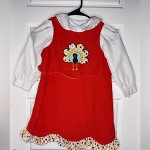 Girls Sz 4 Glorimont Thanksgiving Dress with Shrimp & Grits Kids Undershirt